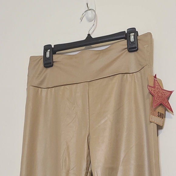 Shosho Golden Tan Shimmer Leggings M NWT - Picture 2 of 5